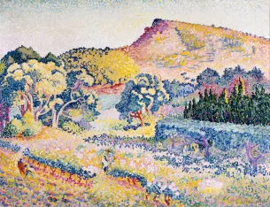 Henri-Edmond Cross (1856 – 1910), Paysage avec le cap Nègre, Juin-Novembre 1906, Huile sur toile, 90,3 x 116,9 cm,  Collection particulière © Schaelchli-Schmidt Zurich