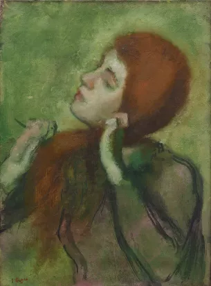 Edgar Degas, Femme se coiffant, 1894, huile sur toile, 54 x 40 cm - © Ordrupgaard, Copenhague / Photo : Anders Sune Berg