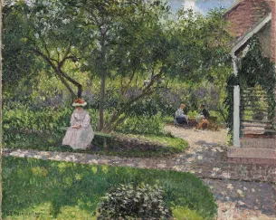 Camille Pissarro, Coin de jardin à Éragny (la maison de l’artiste), 1897, huile sur toile, 65,5 x 81 cm - © Ordrupgaard, Copenhague / Photo : Anders Sune Berg