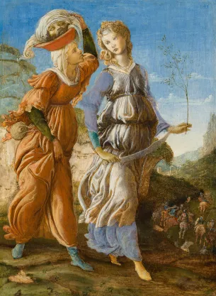 Alessandro Filipepi dit Botticelli (vers 1445 – 1510), Le Retour de Judith à Béthulie, vers 1469-1470, tempera sur bois, 29,2 x 21,6 cm, Cincinnati Art Museum, Fonds John J. Emery