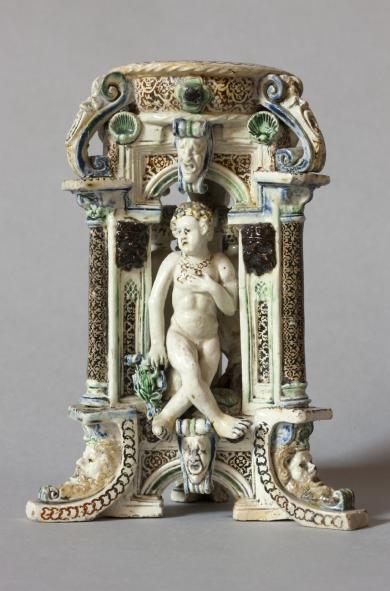 A salt-cellar in earthenware from Saint-Porchaire 